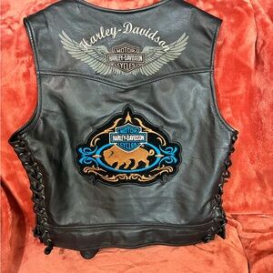 Harley-Davidson custom Black Leather Vest